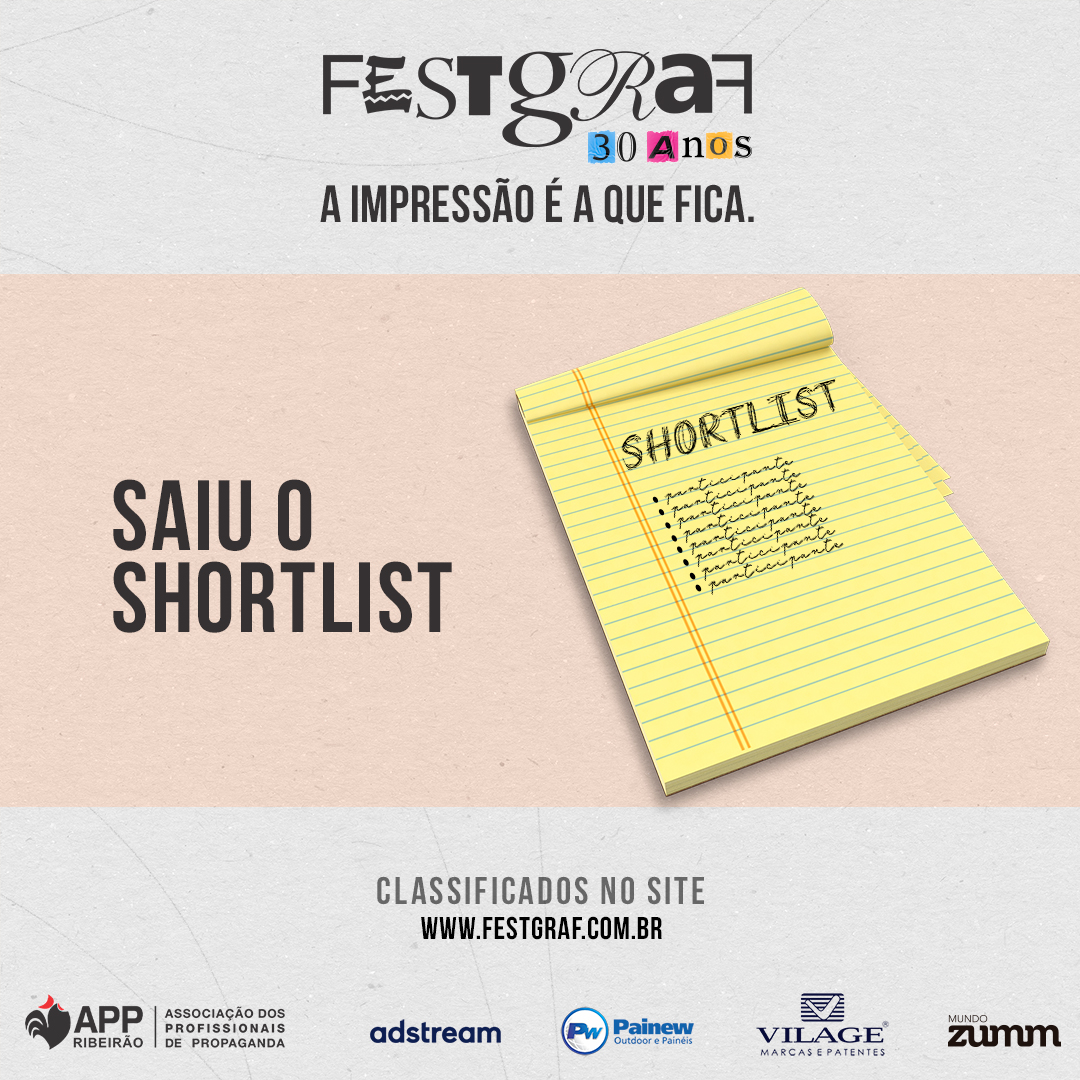 FestGraf 2021, da APP Ribeirão, divulga shortlist  