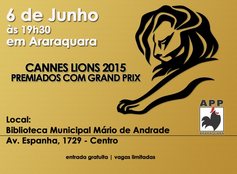 APP Araraquara exibe premiados em Cannes na Biblioteca Municipal Mario de Andrade