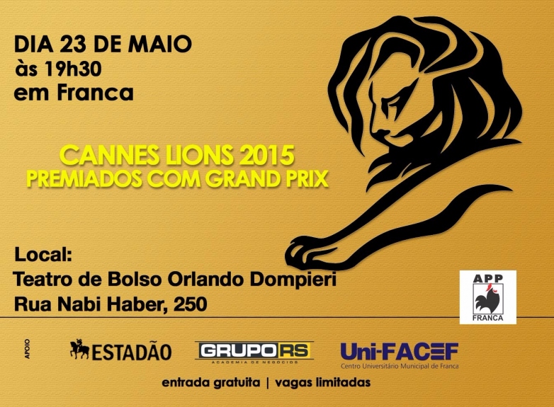 APP Franca exibe premiados em Cannes na abertura da jornada de Publicidade e Propaganda  da UniFACEF